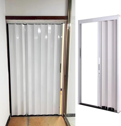 ININOSNP Puertas Plegables de Aluminio Puertas Interiores Tipo acordeón for Armario, de Aluminio, Plegables, con Cerradura y privacidad.
