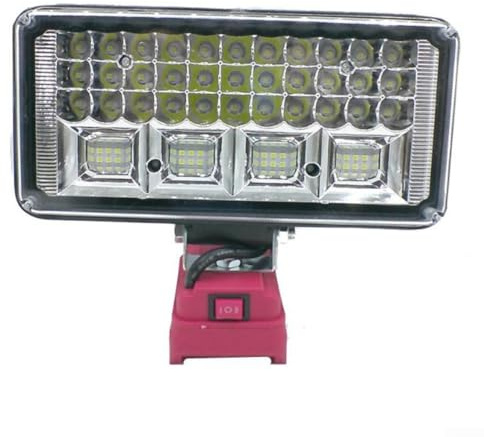 Luz de trabajo LED inalámbrica compatible con batería de iones de litio Einhell de 18 V, lámpara portátil de 57 LED, luz de inundación recargable para construcción, taller, exteriores (batería