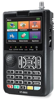 VF-6900 Satellite Finder HD Digital Mätare for Satellitmottagare 1080P HD,DVBS/S2 Satfinder Handhel Meter CCTV AHD 8MP Hög känslighet(VF-6900)