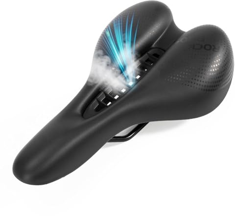 ROCKBROS Cykelsadel bekväm stötdämpning cykelsadel ergonomisk minnessvamp mountainbike sadel för män kvinnor svart