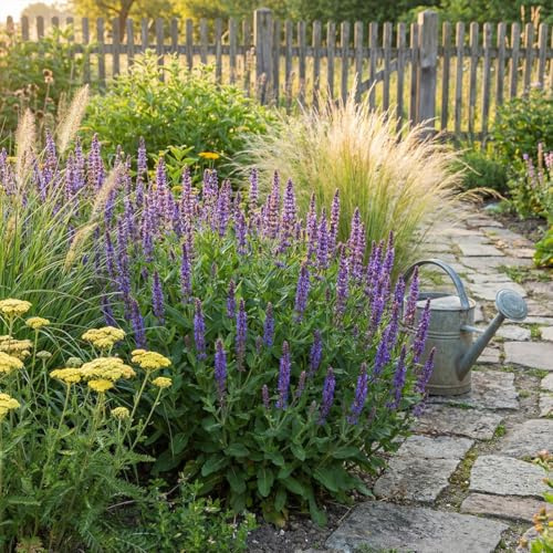 Bloomique - Juego de 6 - Salvia Blaukönigin - Salvia - Resistente al invierno - Perenne - Apta para abejas - 10-20 cm de altura - Maceta de 9 cm