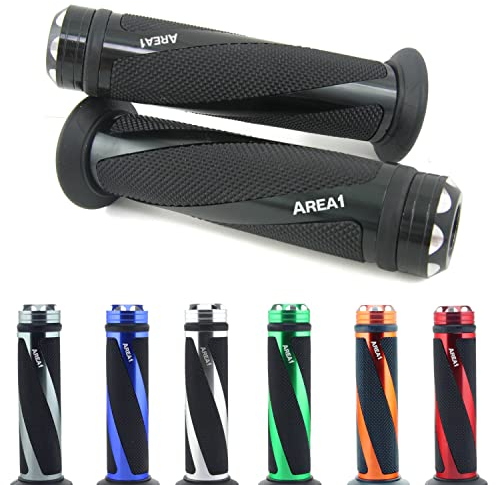 Area1 universal Motorrad Motorroller Lenkergriffe Schwarz 2 Stück 22/24mm kompatibel mit Duke SMC/R MT07/09/125 Z900/650/500/125 YZF CMX CB500 Hornet SV650 GSXS/R GSF TPH NRG Speedfight Jetforce Runn