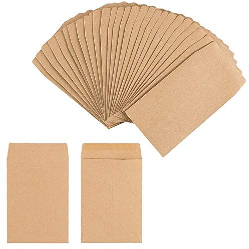 Confezione da 200 buste autoadesive per piccole parti, in carta kraft autosigillante, per casa, giardino, matrimonio, ufficio, 2,25 x 3,12 cm
