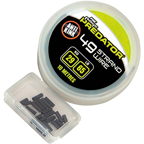 Fox Rage Predator 49-Strand Steel Wire 29kg - 10m Stahlvorfach zum Hechtangeln, Raubfischvorfach für Hechtmontagen, Vorfach zum Deadbait Angeln