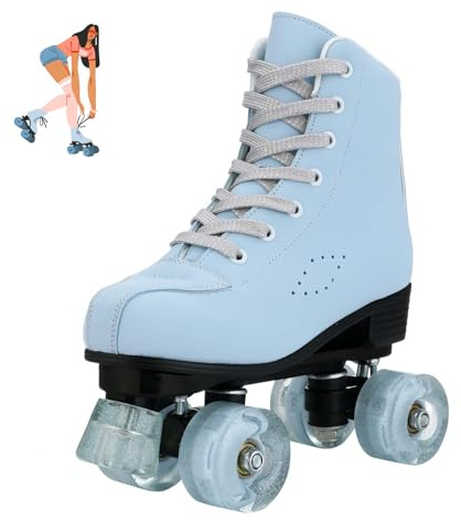 Jessie Women's Frosted Toddler Holographic Roller Skates for Girls & Adults, Indoor & Outdoor