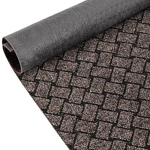 ANRO Schmutzfangmatte Flur Läufer Schmutzfangläufer Fußmatte Teppichläufer Flurteppich Türmatte Meterware Melbourne Braun 220x100cm