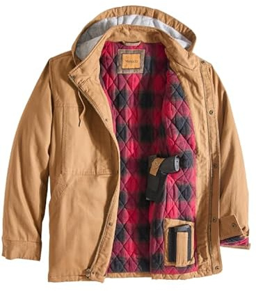 Venado Work Horse Men's Concealed Carry Jacket - Heavy Duty - Conceal Carry Pockets (Grizzly, 2XL)