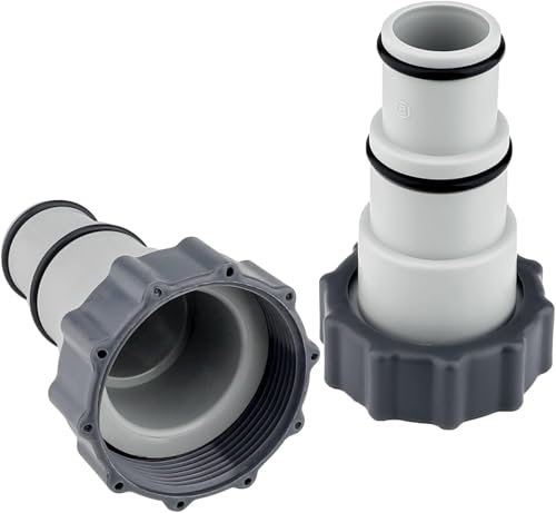 Kit 2 pezzi Adattatore di Ricambio per Tubo flessibile da Piscina Intex, per Pompe con filettatura interna, adattatori universali Intex & Bestway