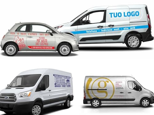 Mr Pubblicità - Adesivo Personalizzato per Furgone, Auto, Moto, Camper – Stampa su Vinile Alta Qualità con Logo, Testo o Immagine – Sticker Pubblicitari per Veicoli Aziendali e Hobby