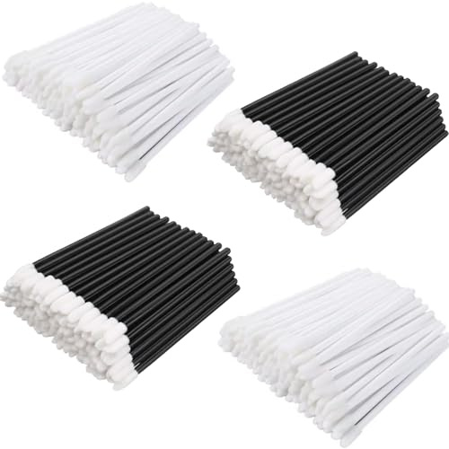 400 Pièces Pinceau à Lèvres, BetterJonny Applicateur Batonnet Brosse à Lèvres Applicateur Levre Lip Brush Pinceaux de Maquillage Parfait Outil de Maquillage Kits(Noir+Blanc）