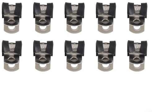 HavenDomicile Serre-câbles en métal de type P avec revêtement en caoutchouc - Supports de support industriels - Système de gestion des fils - Matériel de montage de tuyau - Clips de fixation de 5 mm