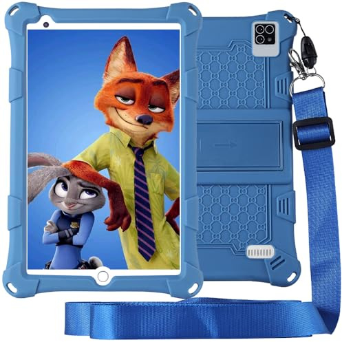 niuniutab Tablette Enfants, 8 Pouces, Android, 6+10 RAM, 128Go ROM (Carte TF 256 Go), certifiée Google, Logiciel Enfant préinstallé, Wi-FI, étui Antichoc, Cadeau pour Enfants (Bleu)