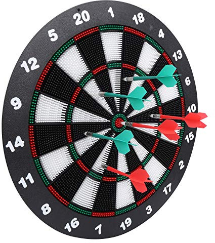 Alomejor Set di Dardo di Plastica per Punta Morbida più con 6 Freccette Riutilizzabili per Giochi per Feste di Intrattenimento per il Tempo Libero, 16,5 Pollici