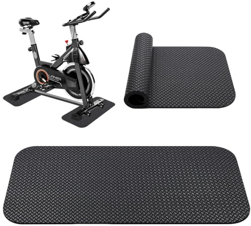 Weciau Lot de 2 Tapis de Protection de Sol Fitness, 5 mm d'Épaisseur, 63.5 x 30cm, Antidérapant Double Face et Amortissement, Tapis de Sol Sport pour Équipements de Fitness, Équipements de Sport