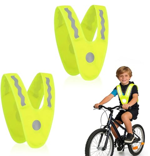 EJRUP 2pcs Chalecos Reflectantes, Chaleco de Seguridad Reflectante, para Niño y Adulto, para Andar en Bicicleta, Caminar, Correr