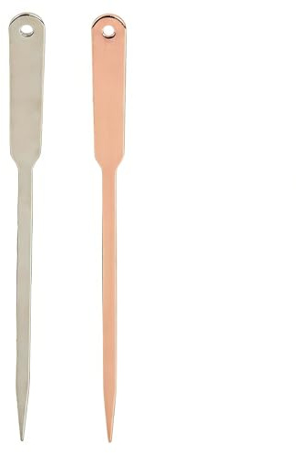 Daleweo Brieföffner, 2pcs Eleganter Brieföffner Edelstahl, Portable Folienschneider, Langlebiger Papierschneider für Schule Haus Arbeit Verwendungen Dokumente Umschläge, Silber, Roségold