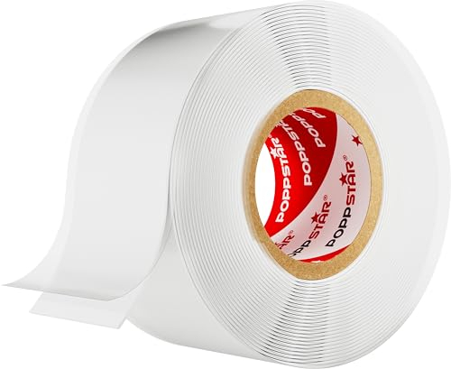 POPPSTAR selbstverschweißendes Silikonband zur Reparatur, Isolierung & Abdichtung (Strom, Wasser, Luft) Isolierband 3m lang, 25mm breit, weiß