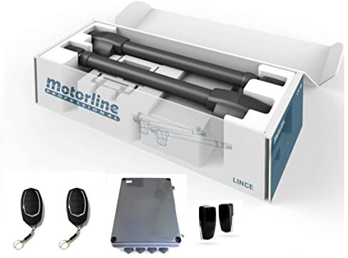 Kit complet moteur électromécanique portes battantes à double lame Motorline Lince, haute qualité, grand design, robuste et durable. (Feuilles jusqu'à 3 mètres (Lince 400))