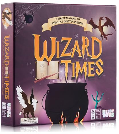 Melby Toys Wizard Times Multiplication Game - Math Games for Kids 8-12 - Fun Multiplication Board Game for Learning Times Tables 0-12 - Math Facts Games for 3rd 4th 5th Grade