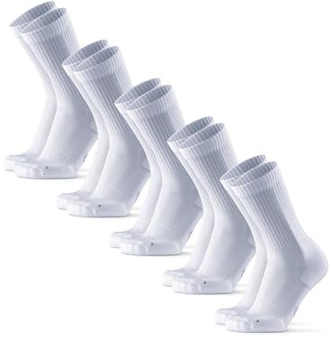 DANISH ENDURANCE Crew Laufsocken (3|5 Paar), Halbhohe Sportsocken, Unisex, für Damen & Herren, Weiß, 43-47