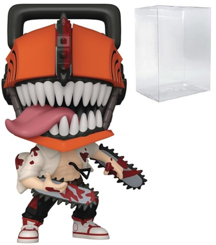 POP Anime: Chainsaw Man - Bloody Chainsaw Man Limited Edition Chase Funko Vinyl Figure (Bundled with Compatible Box Protector Case), Multicolored, 3.75 inches