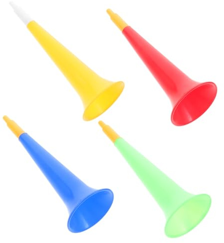 YARNOW 4piezas Cuerno De Fútbol Bocinas De Plástico Para Animar Eventos Deportivos Juguete Generador De Ruido Para Fiestas Infantiles