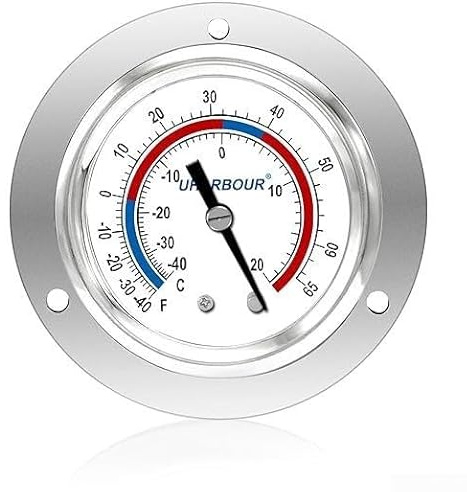 HpLive Stainless Steel Precise Fridge Thermometer with Large for DIAL Temperature Range -40 to 20 C for Commercial and Domestic Cooling Appliances