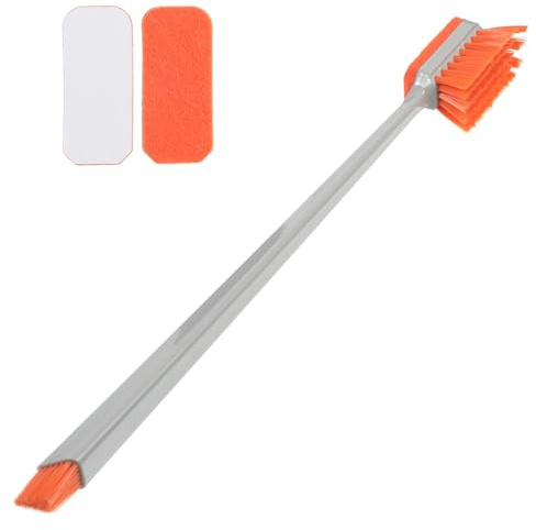 Eldraqth Small Fish Tank Cleaner Brush, 11.8 Inch Glass Aguarium Cleaning Tool with 2 Cleaning Replacement Pads Algae Scraper Fish Tank Cleaner Scraper for Cleaning Glass and Acrylic Aquariums