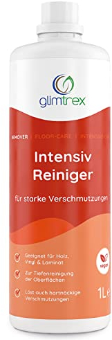 glimtrex Parkettreiniger Remover (1,0l) - Holzboden Reiniger löst stärkste Verschmutzungen ohne Probleme – hochwirksamer Holzreiniger anwendbar auch als Laminatreiniger & Möbel Reiniger