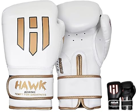 Hawk Sports Boxing Gloves for Men and Women, Comfy Boxing Training Gloves with Foam Padding for Throwing Power Punches with Confidence, Heavy Bag Boxing Gloves for Training and Sparring White / 12 OZ