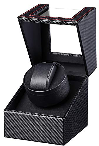 Gifort Watch Winder, Scatola Carica Orologio Scatola orologio a carica automatica in cuoio con motore silenzioso per orologi da polso