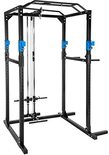 tectake® Station de Musculation Cage de Musculation Double Barre de Tractions Barres à dips emboîtables Appareil pour muscler Barre Sport Maison Fitness 136 x 142,5 x 215 cm