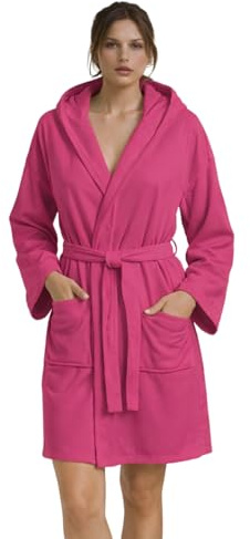 Intimitaly® Accappatoio Microfibra Uomo e Donna Unisex con Cappuccio Pratico Leggero