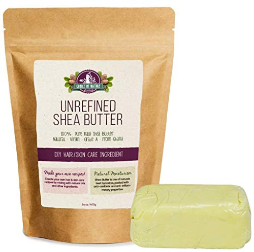 Choice of Nature, Unraffinierte Sheabutter roh Bio | 453 g | reine Körperbutter, Klasse A | effektiv für trockene Haut, Dehnungsstreifen, Ekzeme | natürliche feuchtigkeitsspendende Formel