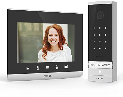 Avidsen Video-Türsprechanlage mit Glasdisplay 17,8 cm (7 Zoll), verbunden mit Ihrem Smartphone mit integrierter Code-Tastatur – Extel Code Connect