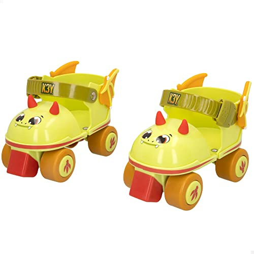 ColorBaby 46989, Patines 4 Ruedas de Dragón K3YRIDERS Talla 24-30, Mis Primeros Patines para niño, Juguetes y Regalos para niño, Verde