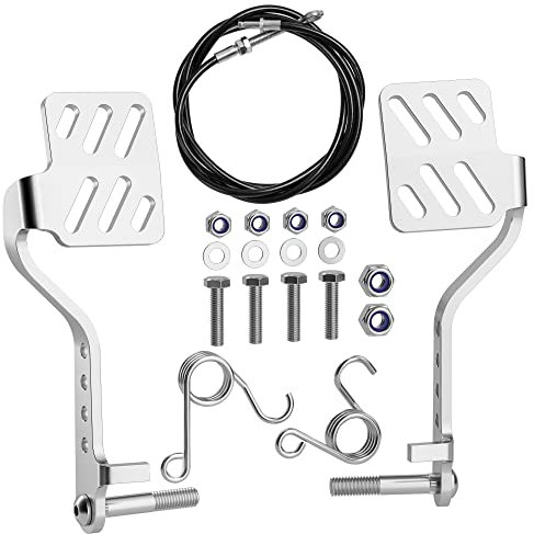 Go Kart Pedals with Throttle Cable, Go Cart Brake Throttle Pedal with 71 Cable for 212cc 196cc 6.5hp Road Rocket, Azusa Fun Kart, Carter, Radio Flyer Kart Cart Racing Drift Trike, Vintage Type, DIY
