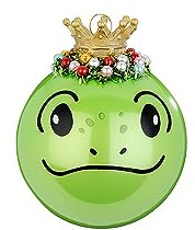 Christbaumschmuck Frosch 10cm Glas Figur - Froschkönig mit Krone zum Aufhängen Grün Schwarz - Weihnachtsbaum Anhänger - Märchen Figuren & exklusiver Weihnachtsbaumschmuck