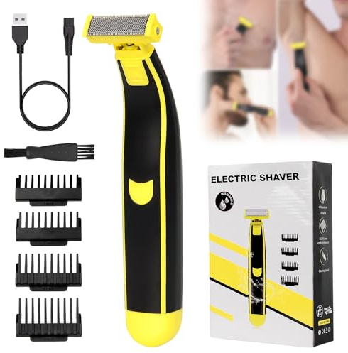 Full Body Washed Wet and Dry Shaver, Ganzkörperwasch Nass und Trockenrasierer, Rasierer Herren Elektrisch, Elektrischer Bartschneider und Rasierer zum Trimmen, Stylen und Rasieren, USB-Laden