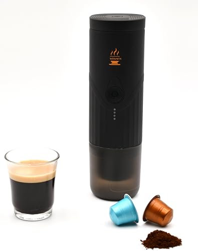 WoWnita Cafetera portátil Cafetera Superautomática café molido y de Cápsulas NS portátil autocalentadora Regalo Ideal para Amantes del Café Máquina de Café Eléctrica Cafetera Mini (Negro)