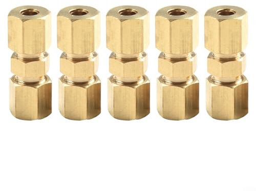 Lot de 5 raccords en laiton pour conduites de frein hydrauliques 3/16 raccords à compression