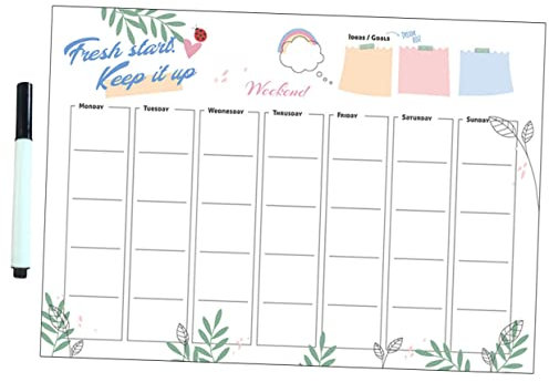 TEMPNAP Magnético de Borrado Seco para Pared y Refrigerador Pizarra Blanca con Marcador para Planificación Familiar y