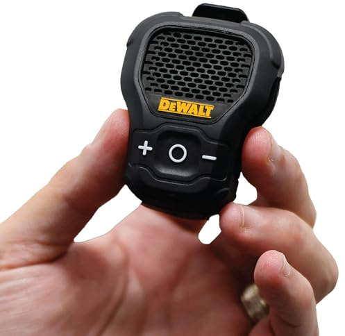DEWALT Enceinte Bluetooth Portable Enceinte Bluetooth sans Fil avec Clip magnétique — Enceinte Portable étanche Jobsite Pro — Microphone intégré pour Une Utilisation Mains Libres, Noir
