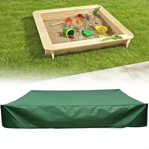 Advokingtap Copertura per sabbiera, quadrata, impermeabile, antipolvere, 180 x 180 x 20 cm, copertura per sabbiera, copertura per piscine, copertura per sabbiera verde
