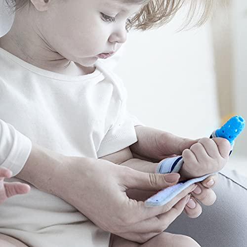 aqxreight Giocattoli da Masticare per Dentizione Massaggiagengive in Silicone Giocattoli per il Pollice per la Dentizione InfantileRosa per Cadere Portare Semplici da Masticare per (BLUE)