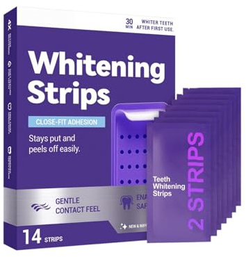 Nastro sbiancante per denti viola, strisce sbiancanti denti viola, strisce sbiancanti per macchie di caffè/tè/vino, 14 strisce, adatte ai denti sensibili