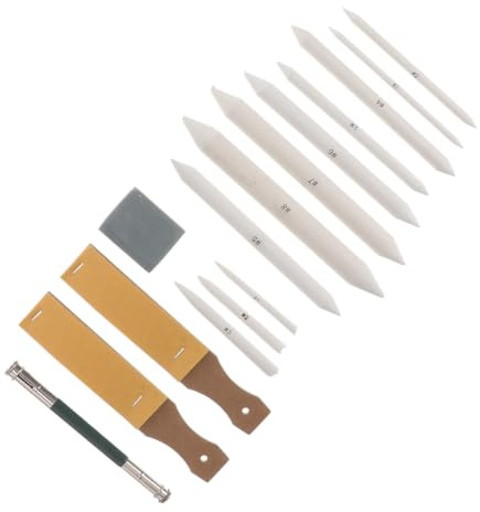 LIGHTAOTAO Juego de 23 Piezas de Tocones y Tortillones Papel de Lija, Sacapuntas, Borrador Moldeable y Herramienta de Extensión para Dibujo Artístico y Bocetos