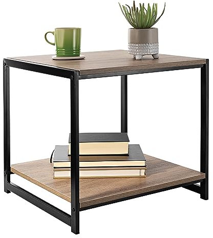 House of Home Rustic Coffee Table with Storage – Industrial Metal Frame, Easy Assembly, Multipurpose Side Table for Living Room or Bedroom – Stylish and Compact, 46 x 51 x 47cm