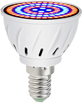 Hilai Grow Light Lampadina 60 LEDs E14 crescita della pianta full spettro Pianta orticole lampada da taglio 220 V indoor per piante da interno Succulenti Giardino Bulbi