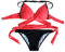 Badeanzüge Set Frauen sexy gepolsterte BH Push-up Baden Bademode Bikini Bademode Set Bikini Mit Herausnehmbaren Kissen (Watermelon Red, L)